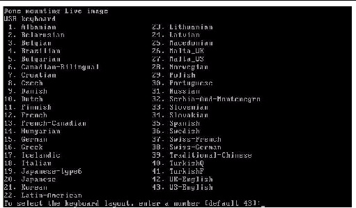 Graphic showing the Configure Keyboard Layout menu.