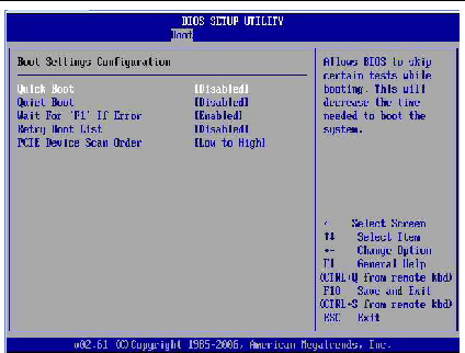 Graphic showing BIOS Setup Utility: Boot - Boot Settings Configuration.