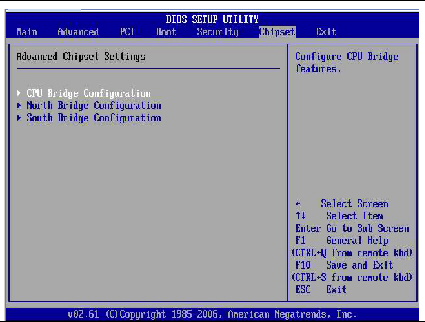 Graphic showing BIOS Setup Utility: Chipset - Advanced Chipset Settings.
