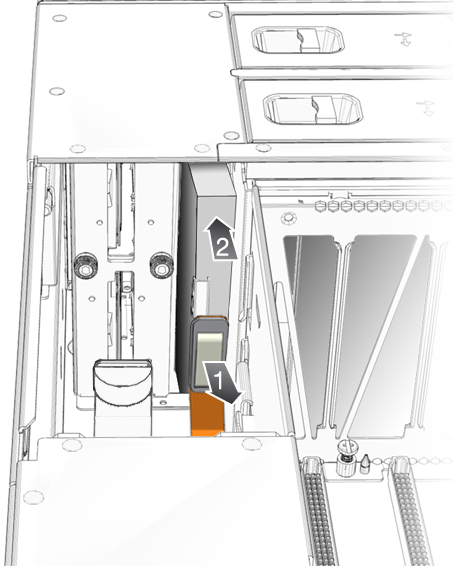 image:An illustration showing the rear side of the DVD module.