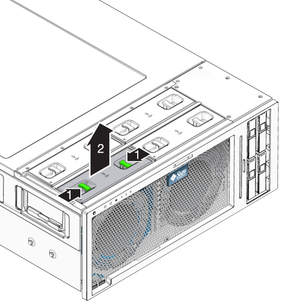 image:An illustration showing how to remove a fan tray.