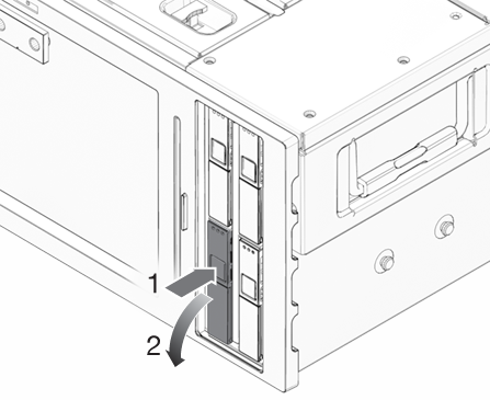image:An illustration showing how to release the hard drive release latch.