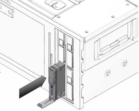 image:An illustration showing how to install a hard drive in the server.