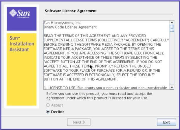 image:Graphic showing License Agreement screen.