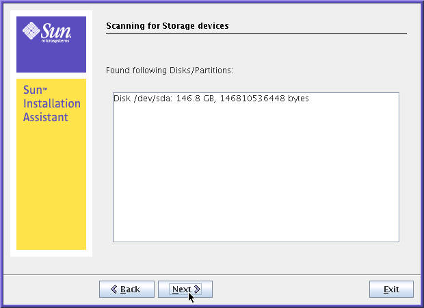 image:Graphic showing the Scanning for SCSI Devices screen.