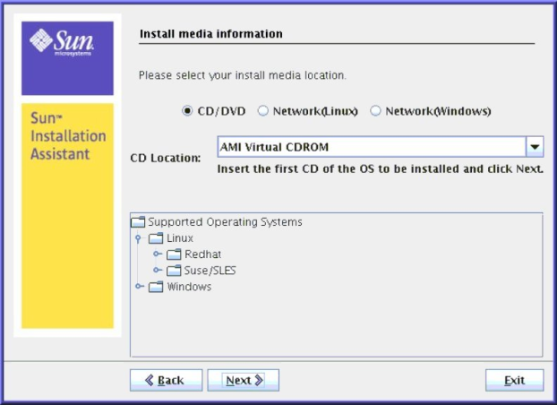image:Graphic showing Install Media Information screen.