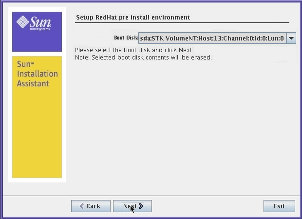 image:Graphic showing Red Hat Pre–Installation Environment screen.