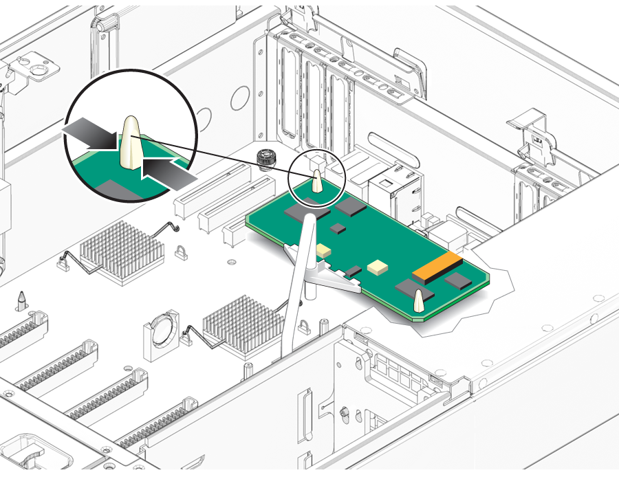 image:An illustration showing the first step to removing the GRASP board.