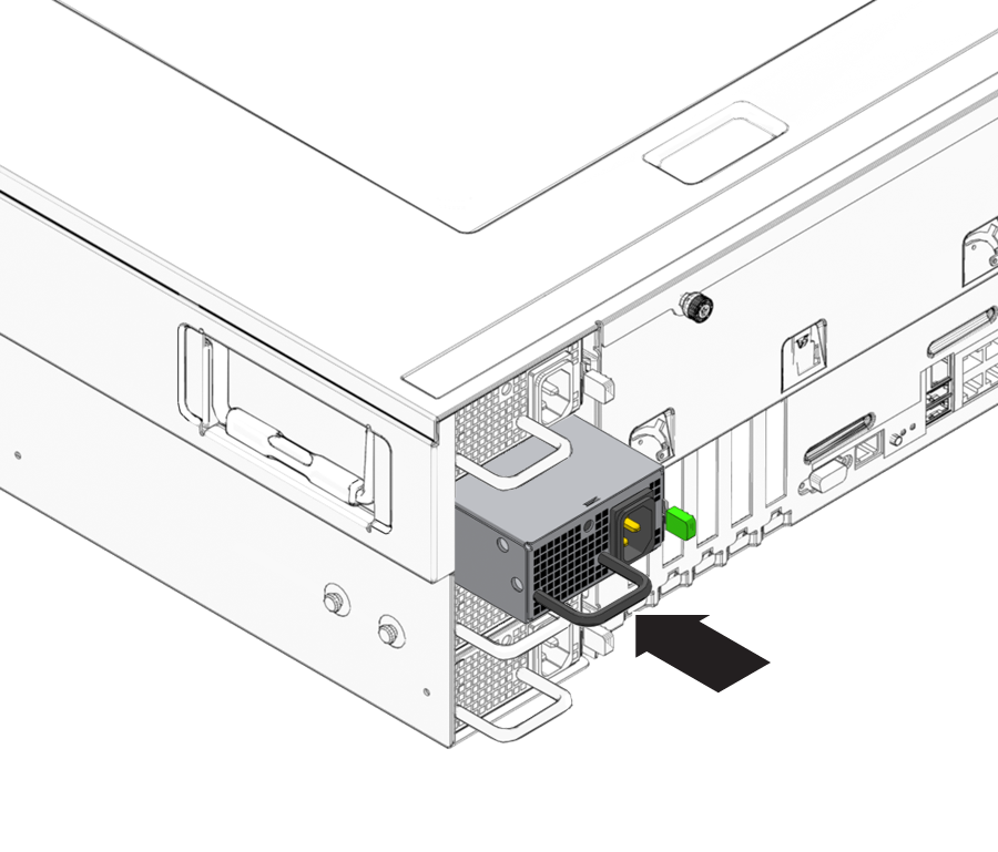 image:An illustration showing how to install a power supply.