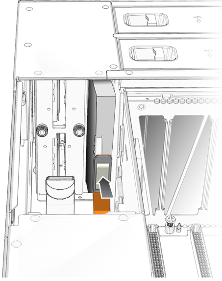 image:An illustration showing how to connect the flex cable on the rear of the drive