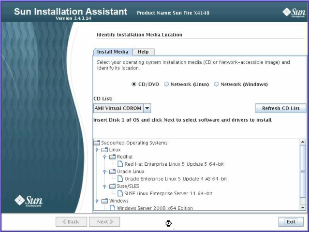 image:Graphic showing Install Media Information screen.