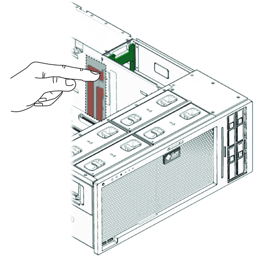 image:An illustration showing where to push the negative bus bar.