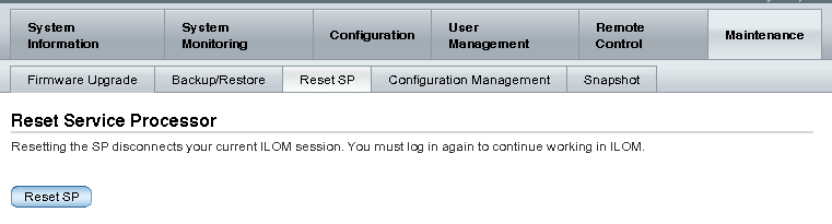 image:Reset service processor page