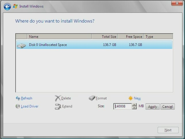 image:Graphic showing Advanced Options for setting format and partition information.
