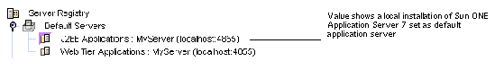 The Default Servers node in the Runtime pane of the Explorer shows the application server is MyServer(localhost:4855).