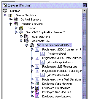Segment of Runtime tab of the Explorer window showing the three registered nodes.