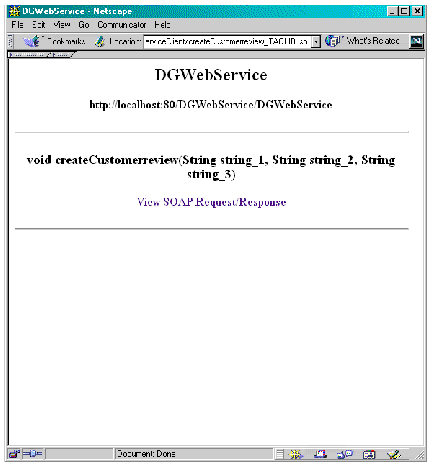 createCustomerreview response page shows method name as title, but rest is blank.