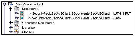 Screenshot of Explorer showing a client node with Documents, Libraries, and Classes subnodes.