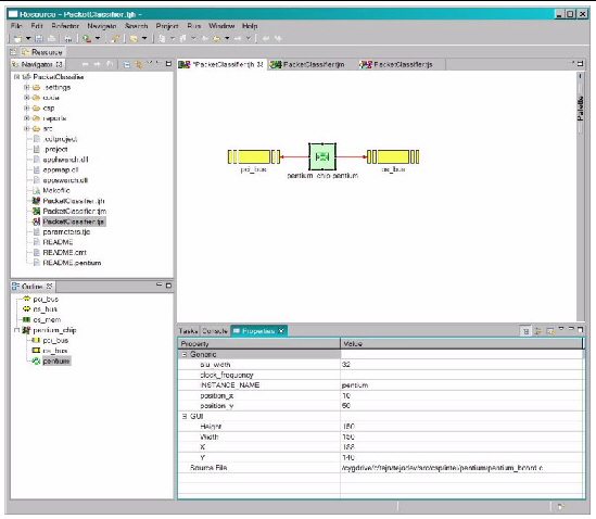 Image that shows a screen shot of the packet classifier hardware window.