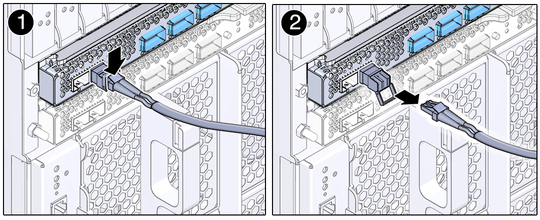 image:This figure shows how to remove a dual-part module assembly.