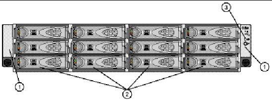 Sun Storage Array j4400 24x Bay's 3,5 pollici SAS SATA 2x PSU 2x IOM 3,5" HDD 