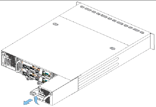 Figure showing removal action of failed power supply.