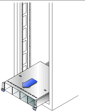 Figure showing removal of the failed chassis from the cabinet.