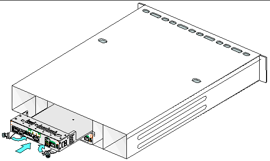 Figure showing insertion of lower SIM board into new chassis.