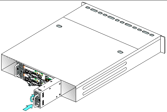 Figure showing insertion of fan module into new chassis.