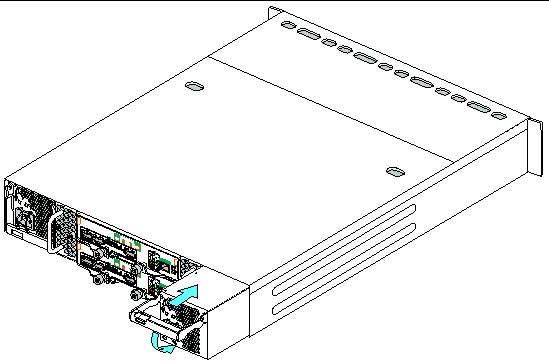 Figure showing insertion of fan module into new chassis.