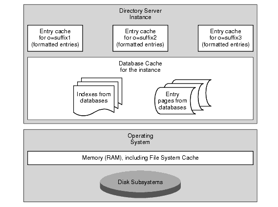 Directory Server controls entry and database caches