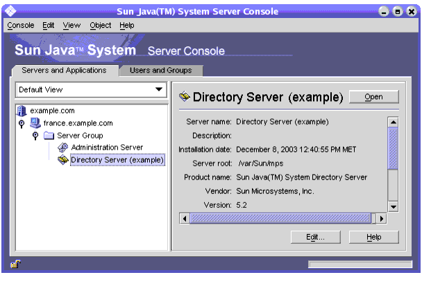 Directory Server ΡɤξɽƤ Sun ONE Server 󥽡Ρ֥Сӥץꥱץ