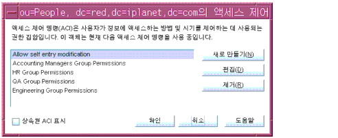 ou=People,dc=example,dc=com�� ���� �׼��� f�� �� â �� �� �׸񿡼� d�ǵ� ACI�� ���� ���ڿ� ���