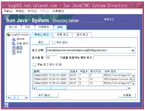 �α� ������ ����; ǥ���ϴ� Directory Server �ܼ��� �ֻ�' “����” ��