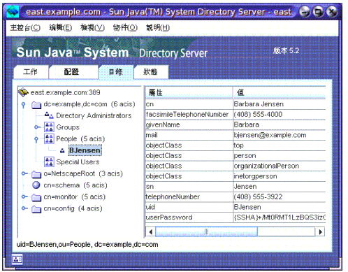 Directory Server Console �̤W�h�� [�ؿ�] ������ܥ����O�����𪬥ؿ��M�k���O�����ݩʭ�