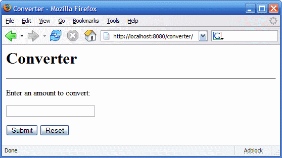 Screenshot showing the converter web client.