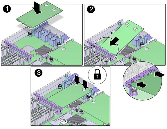 image:Figure shows how to install a FEM card.