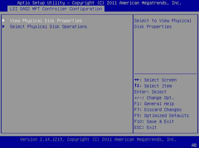 image:Figure that shows the selection of the View Physical Disk Properties menu option.