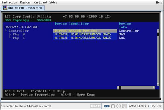 image:Screen shot of the SAS Topology screen.