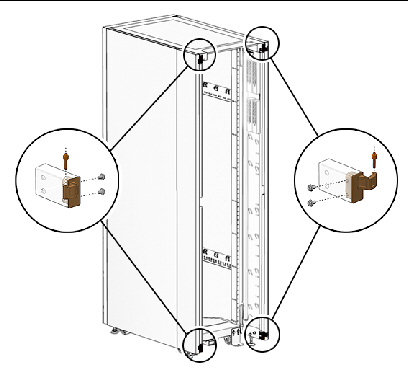 Figure shows the four gold hinges being installed on the Sun Rack.