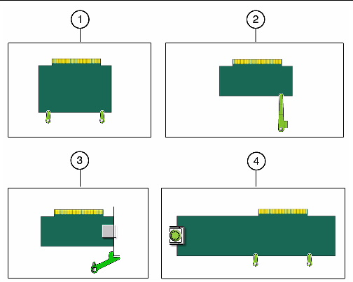 Figure showing PCI retainers and corresponding PCI cards.