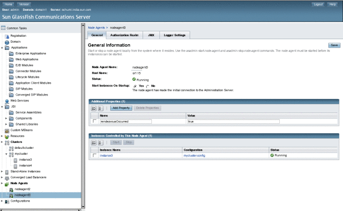 instance3 running on nodeagent3, which is running on
the machine called sr115