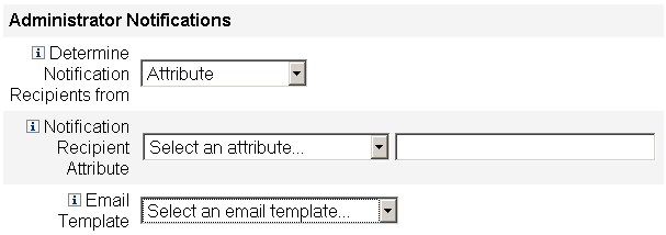 Specifying notification recipients on Administrator Notifications.