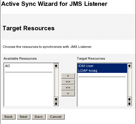 Target Resources page