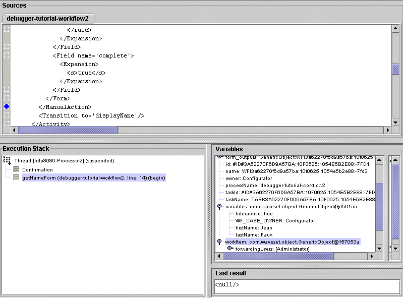 Example 3: Form processing confirmation phase