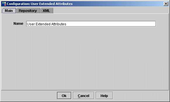 Object dialog with Main, Repository, and XML tabs