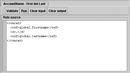 Rule Source pane