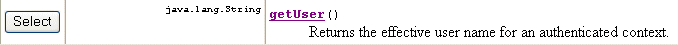 Selecting the getUser Method.