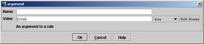 Argument dialog