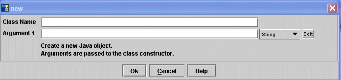 Create object dialog